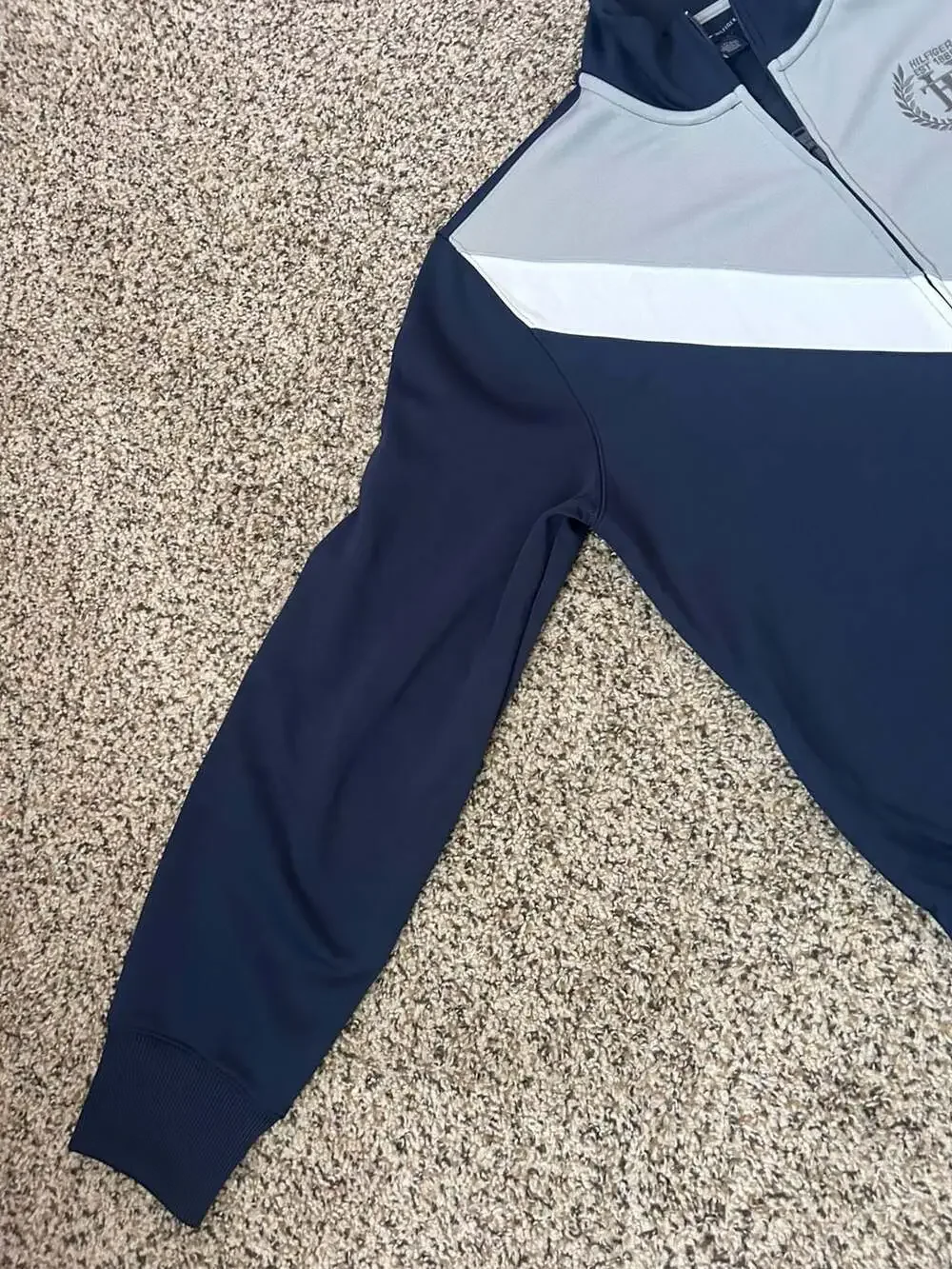 Tommy Hilfiger Men's Navy and Grey Color Zip Up Jacket